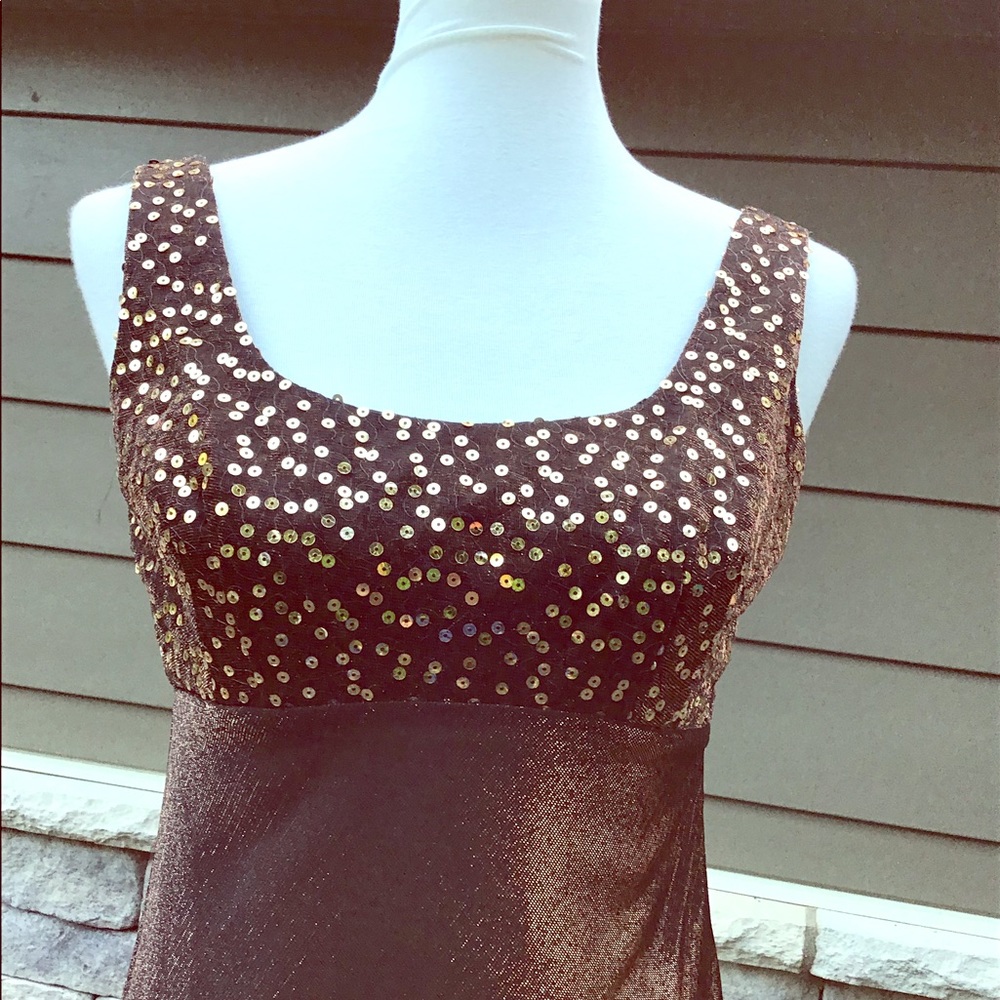 Copper & gold slinky knit , lace up back
